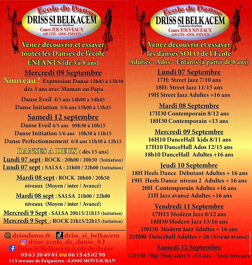 danse salsa driss rock bachata kizomba chachacha tango danse de salon
